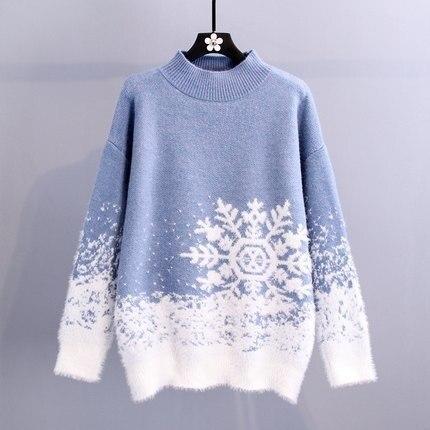 Pull Vintage Noel Bleu - Louise Vintage