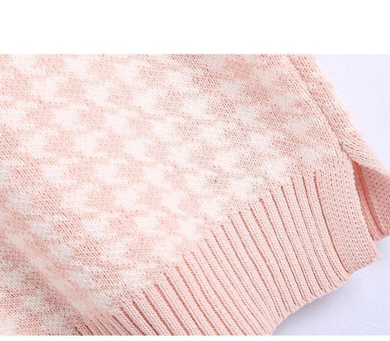 Pull Vintage Rose Pieds de Poule - Louise Vintage