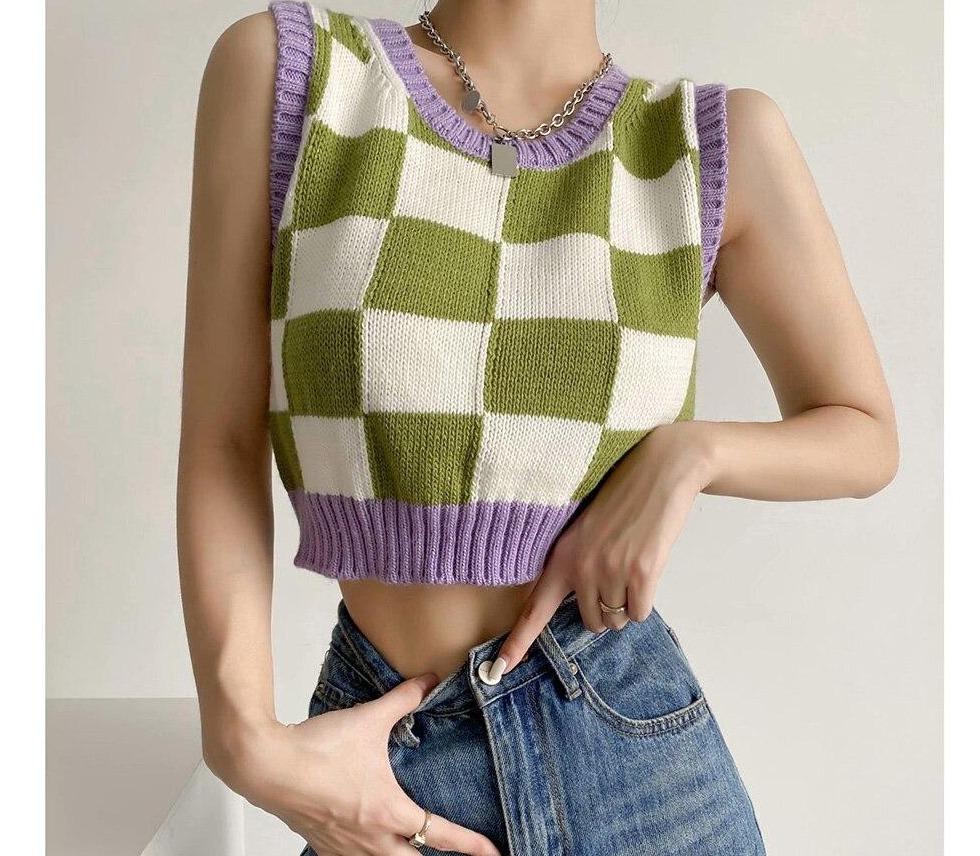Pull Vintage Vert et Violet - Louise Vintage