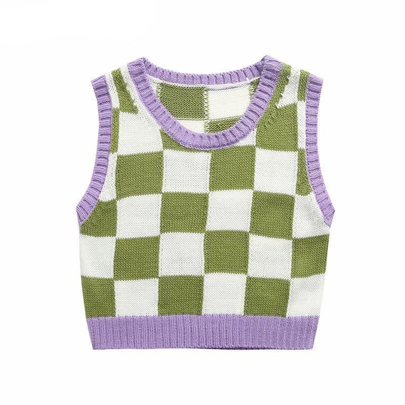Pull Vintage Vert et Violet - Louise Vintage