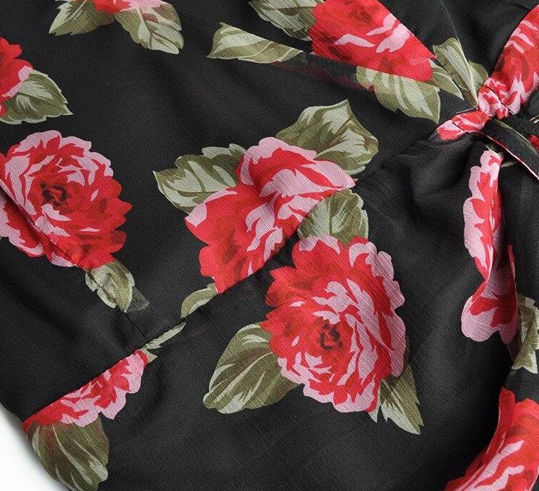 Robe 1940s Noir et Rouge - Louise Vintage