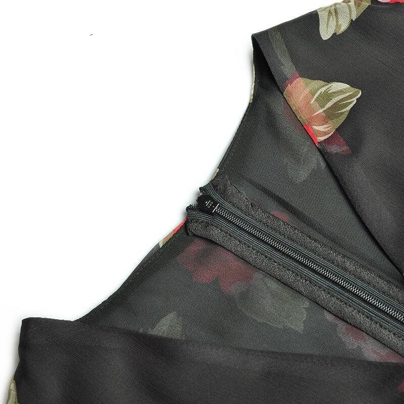 Robe 1940s Noir et Rouge - Louise Vintage