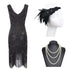 Robe à Franges Années 20 Argent et Noire (Avec Accéssoires) - Louise Vintage