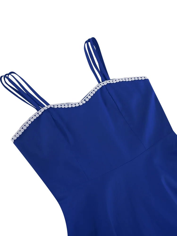 Robe Américaine Année 50 Bleu - Louise Vintage