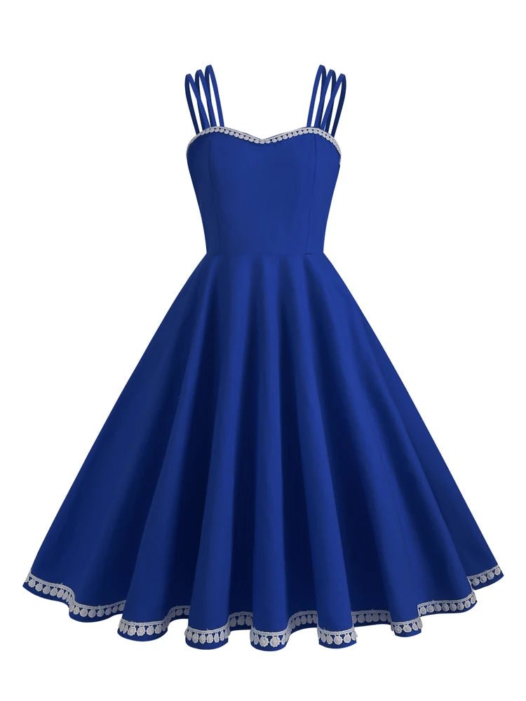 Robes vintage bleus pour femme Années 1950 Robes vintage bleus pour femme Années 1950