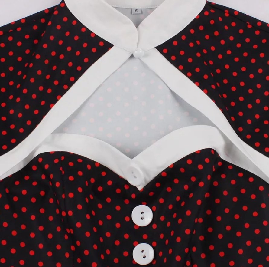 Robe Américaine Année 50 Noire - Louise Vintage