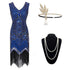 Robe Année 20 Gatsby Bleu (Avec Accéssoires) - Louise Vintage