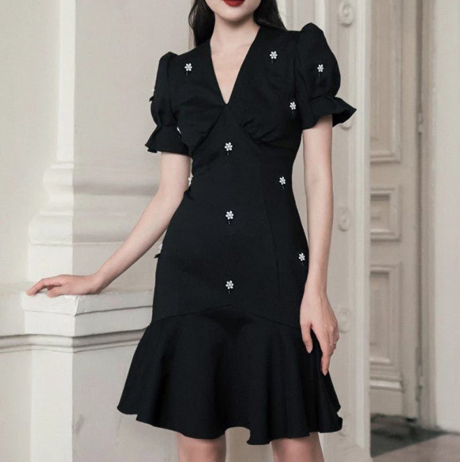 Robe Année 40 50 Noir - Louise Vintage
