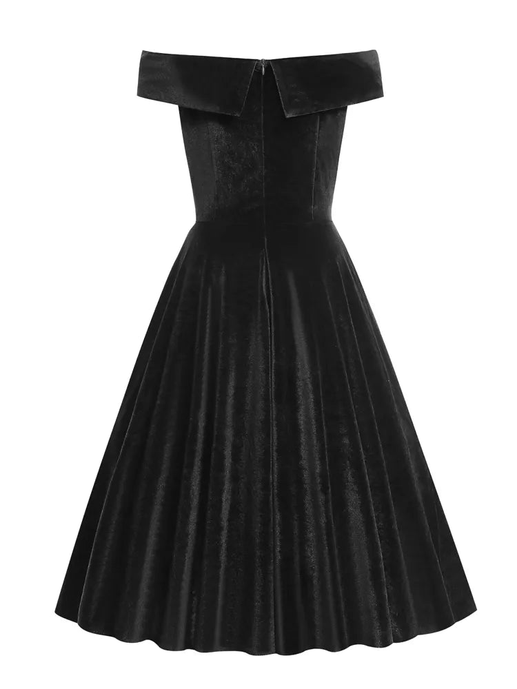 Robe Année 50 60 Noire - Louise Vintage
