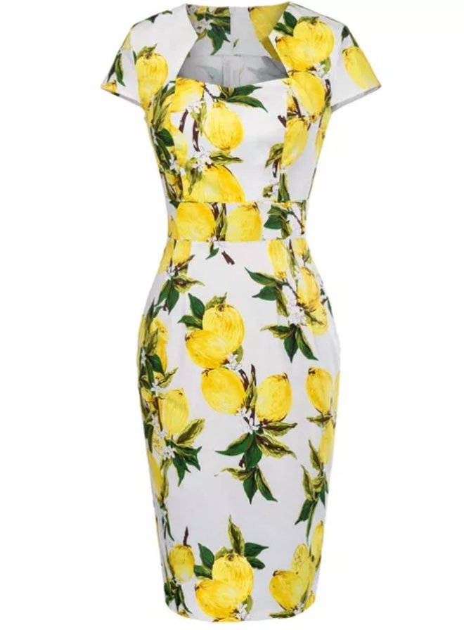 Robe Année 50 avec des Citrons - Louise Vintage