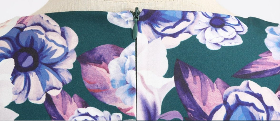 Robe Année 50 Avec Fleurs - Louise Vintage