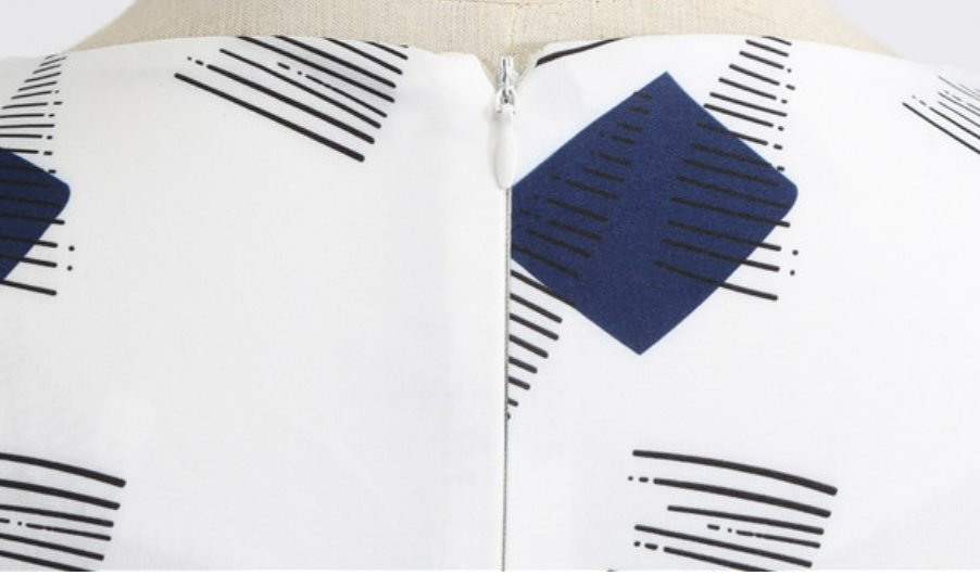 Robe Année 50 Avec Motifs Modernes - Louise Vintage