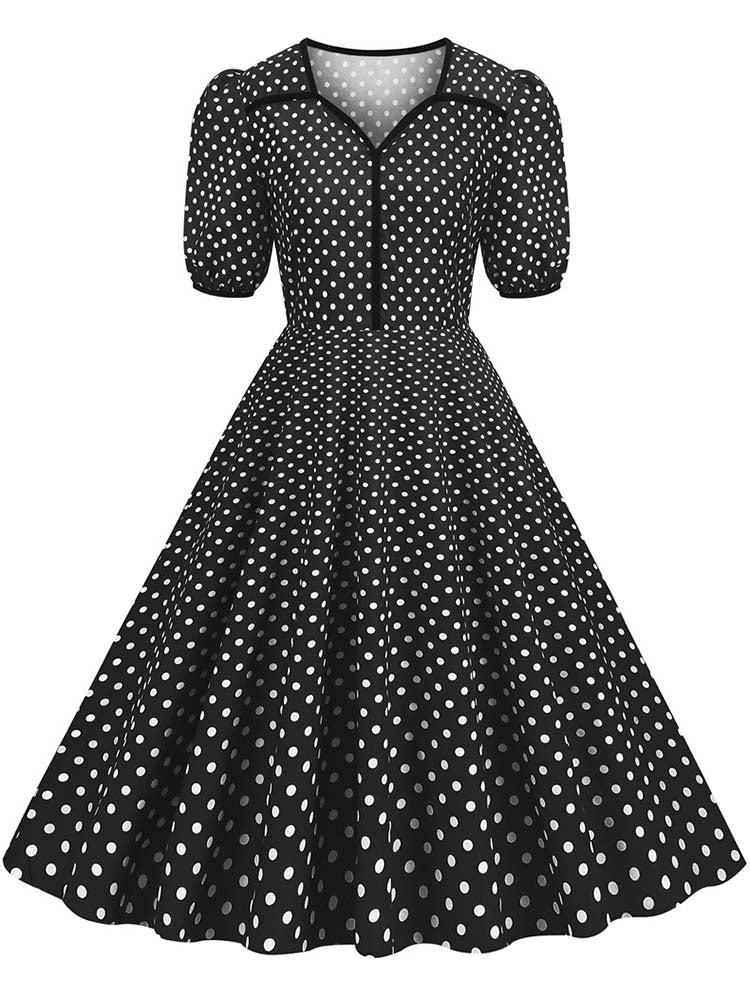 Robe Année 50 Avec Tournesols - Louise Vintage