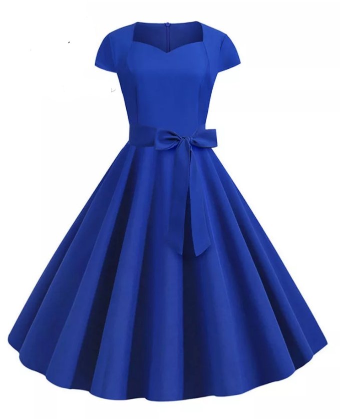 Robe Année 50 Bleu - Louise Vintage