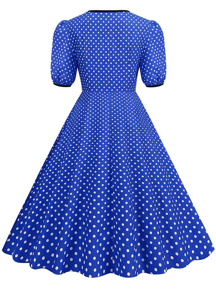 Robe Année 50 Bleu Marine - Louise Vintage