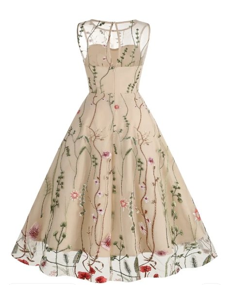 Robe Année 50 Fleur Jaune - Louise Vintage