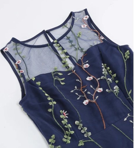 Robe Année 50 Fleur Noir - Louise Vintage