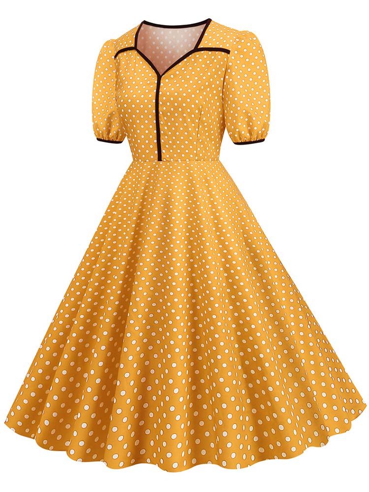 Robe Année 50 Jaune - Louise Vintage