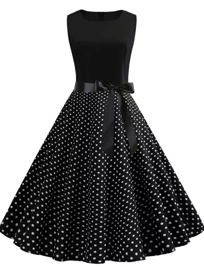 Robe Année 50 Noir Pin Up - Louise Vintage