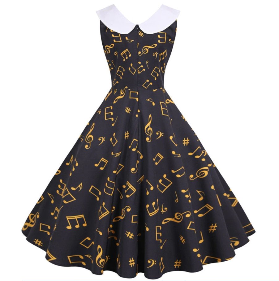 Robe Année 50 Partition Note de Musique - Louise Vintage