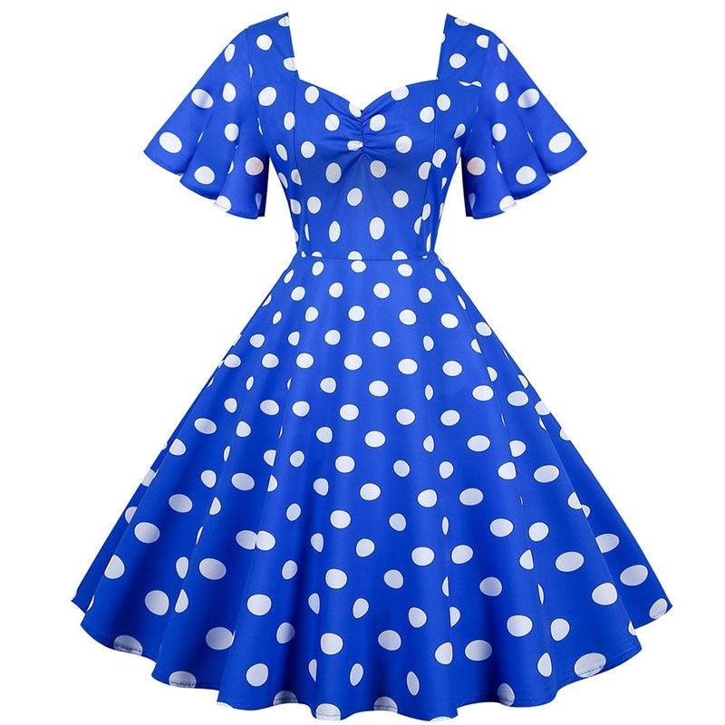 Robe Année 50 pas Cher Bleu - Louise Vintage