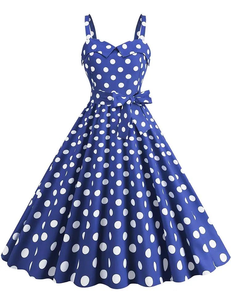 Robe Année 50 Pin Up Bleu - Louise Vintage
