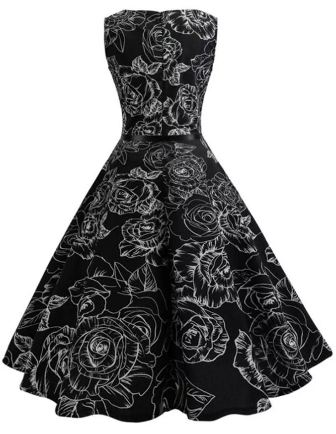 Robe Année 50 Pin Up pas Cher Noire - Louise Vintage