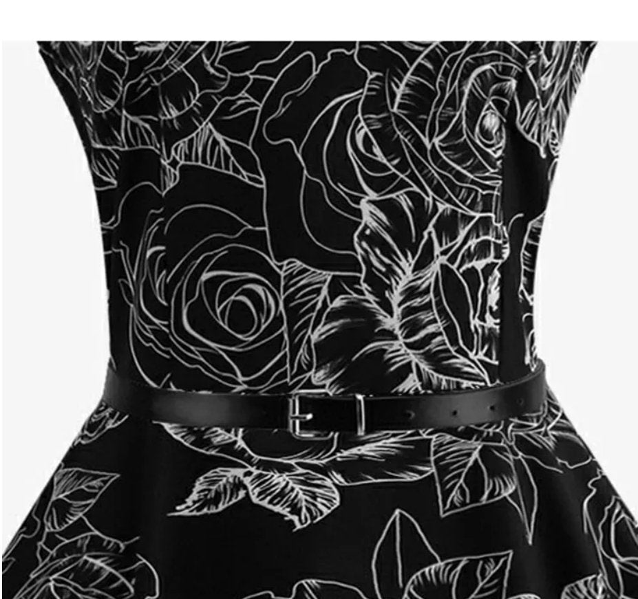 Robe Année 50 Pin Up pas Cher Noire - Louise Vintage