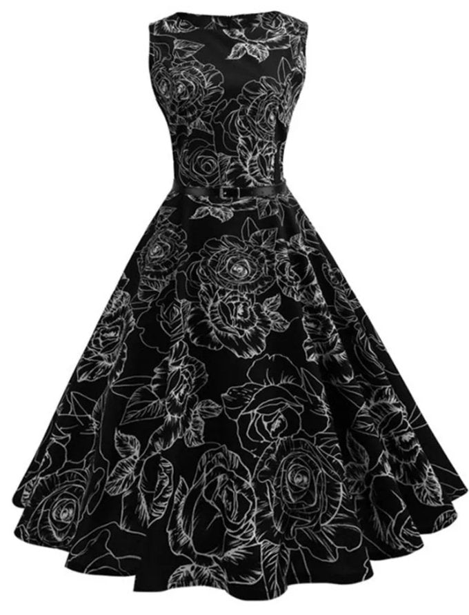 Robe Année 50 Pin Up pas Cher Noire - Louise Vintage