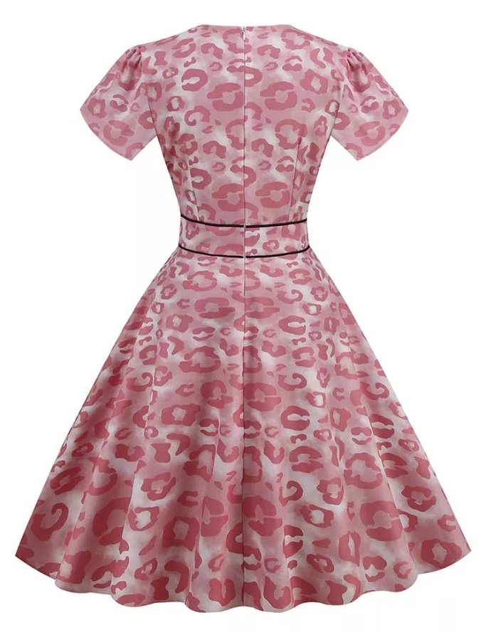 Robe Année 50 Pin Up pas Cher Rose Bonbon - Louise Vintage