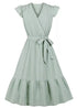 Robe Année 50 Pin Up pas Cher Unie Verte - Louise Vintage