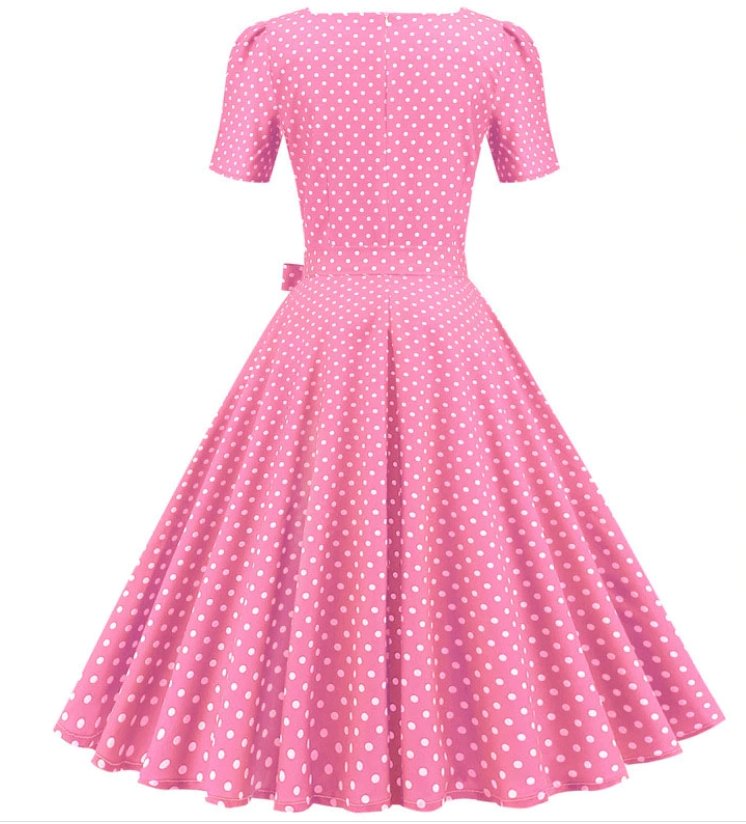 Robe Année 50 Rose à Pois - Louise Vintage