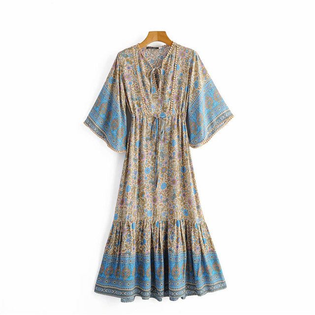 Robe Année 60 70 Bleue - Louise Vintage