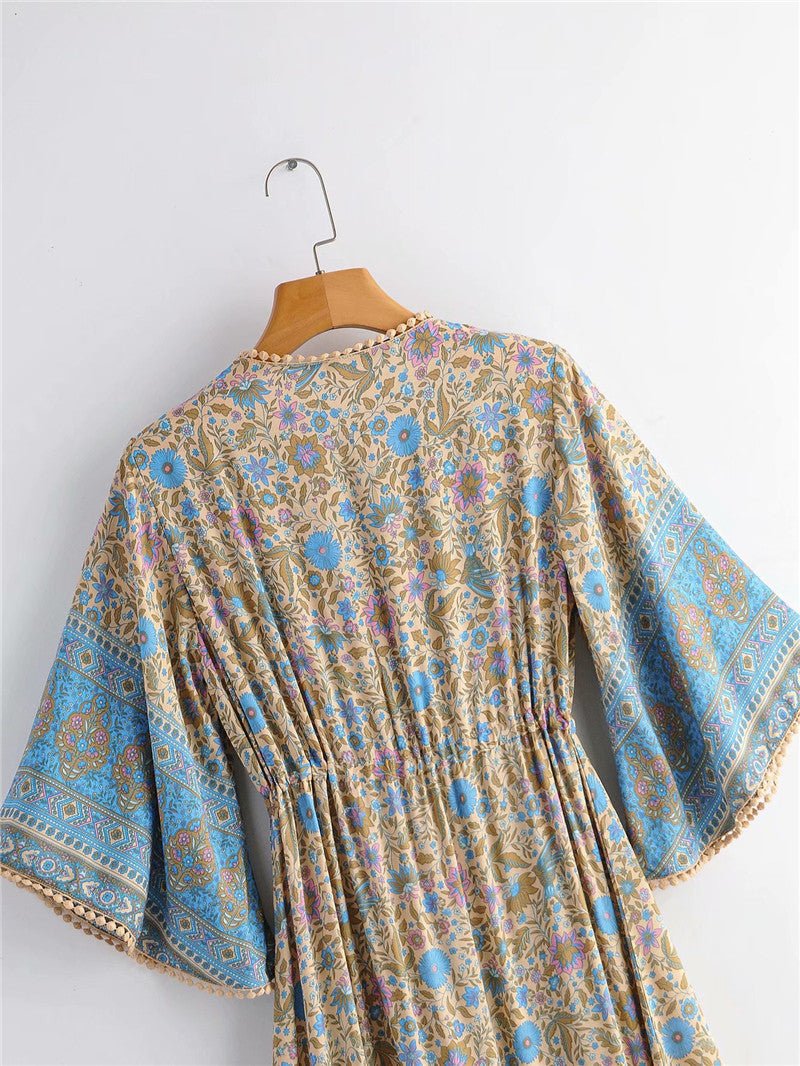 Robe Année 60 70 Bleue - Louise Vintage