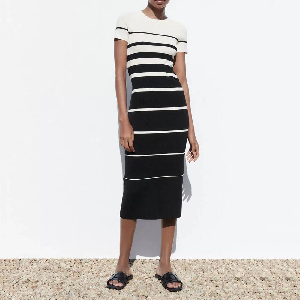 Robe Année 60 70 Noir et Blanc - Louise Vintage