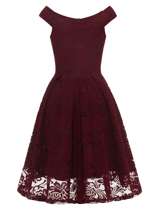 Robe Année 60 Soirée Bordeaux - Louise Vintage