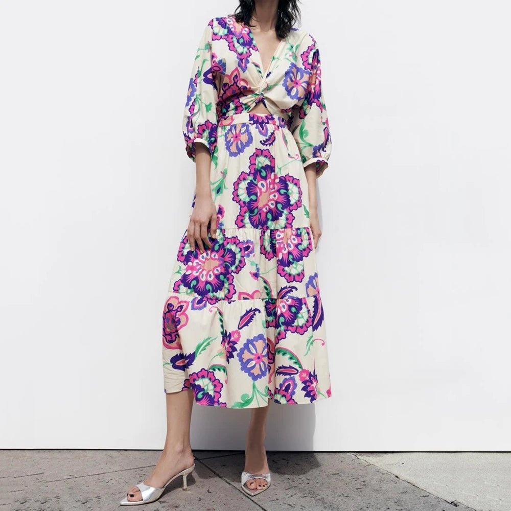 Robe Année 70 Chic Cartes - Louise Vintage