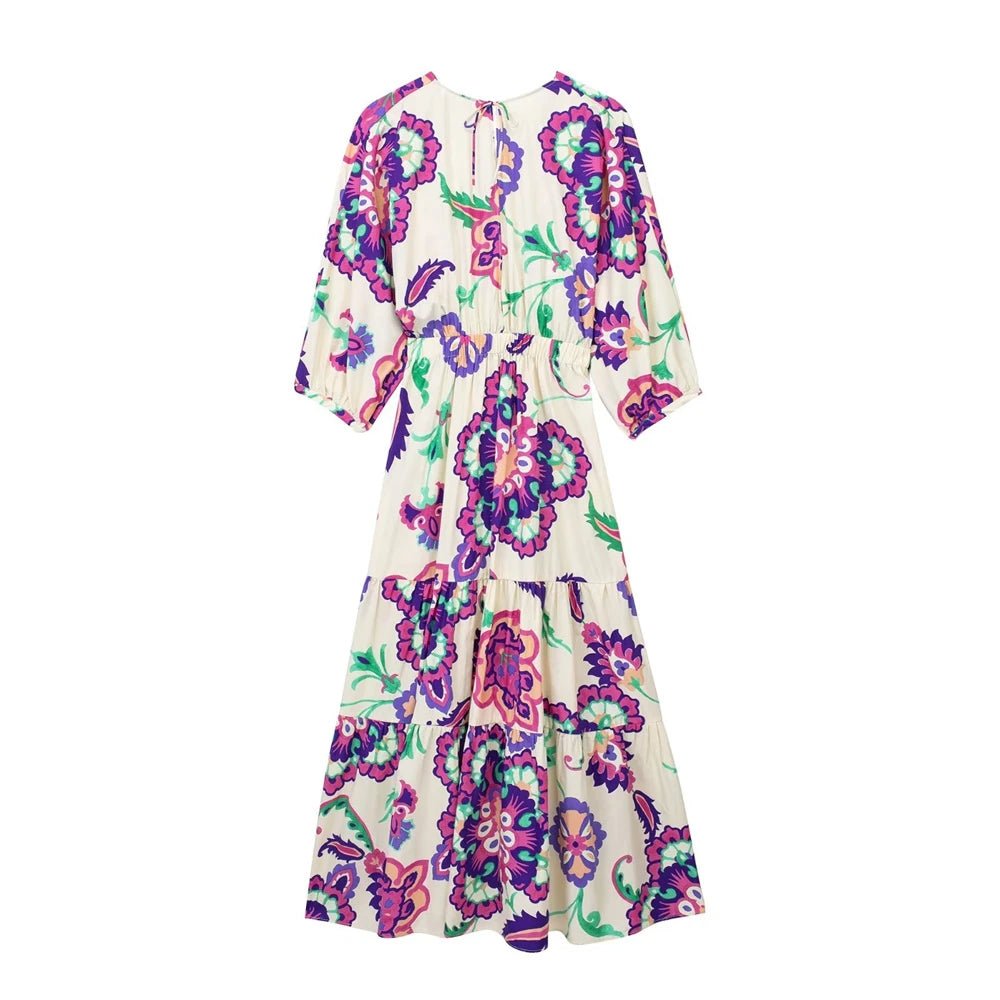 Robe Année 70 Chic Cartes - Louise Vintage