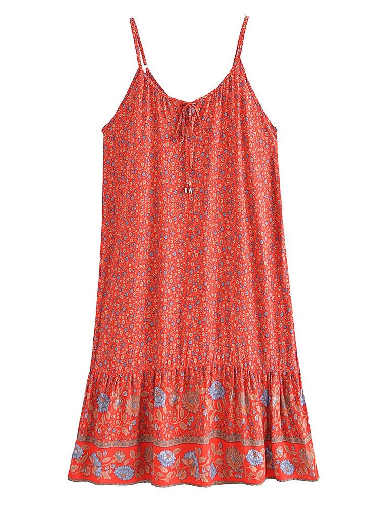 Robe Année 70 Chic Rouge - Louise Vintage