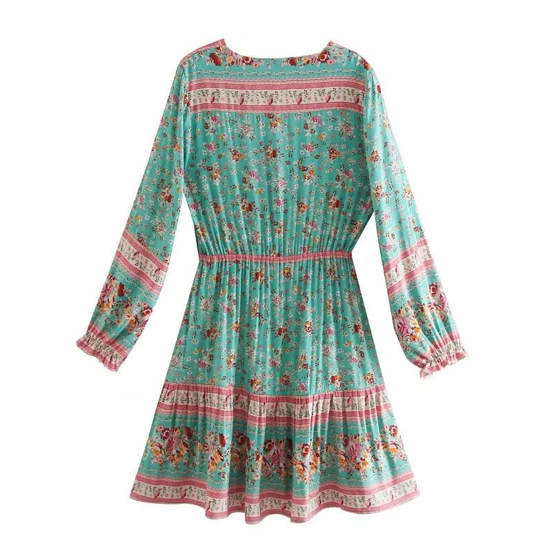 Robe Année 70 Chic Verte - Louise Vintage