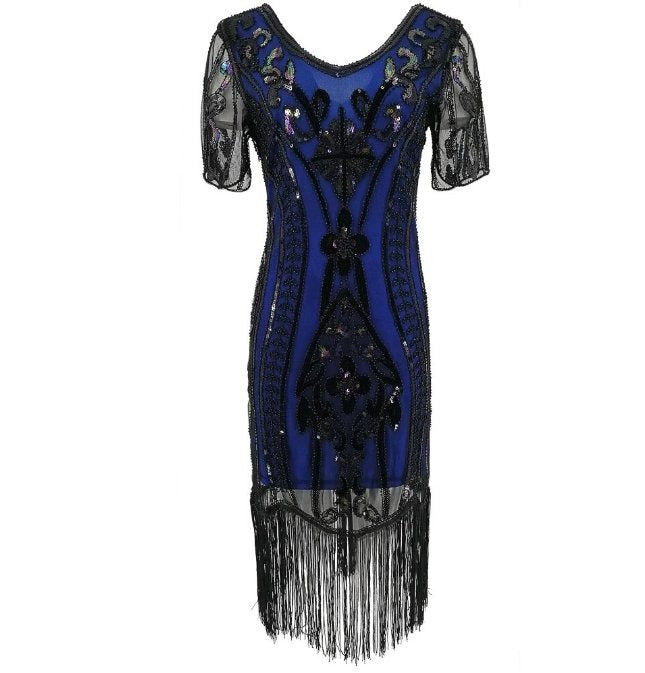 Robe Années 20 Bleue Vintage - Louise Vintage