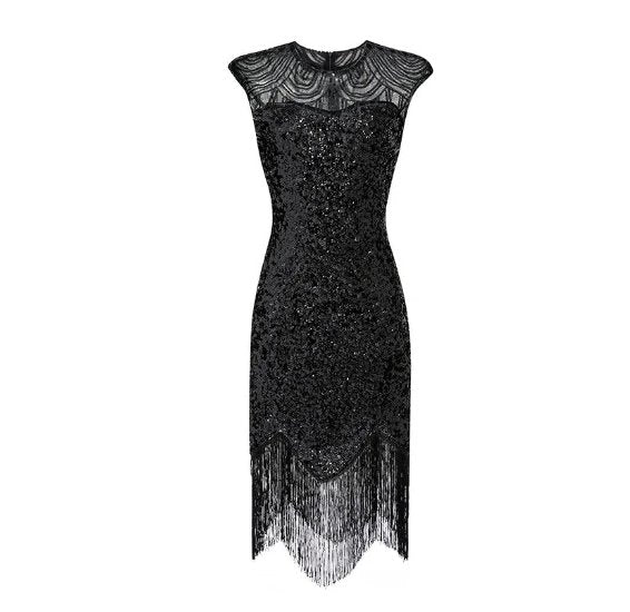 Robe Années 20 Noire Vintage - Louise Vintage