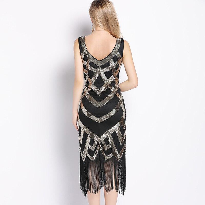 Robe Années 20 Vintage Noir Or - Louise Vintage