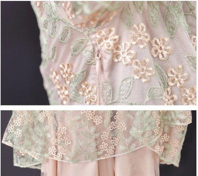 Robe Années 40 Dentelle Vintage Chic Gris - Louise Vintage