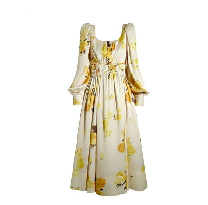 Robe Années 40 Jaune Marguerites - Louise Vintage