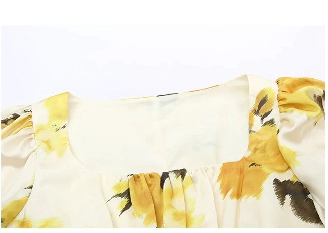 Robe Années 40 Jaune Marguerites - Louise Vintage