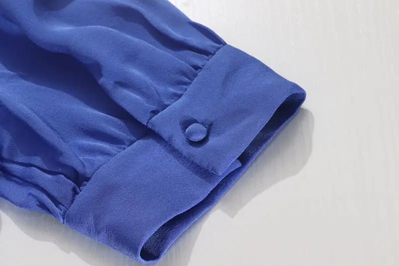 Robe Années 40 Perles Bleu - Louise Vintage