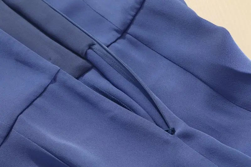 Robe Années 40 Perles Bleu - Louise Vintage