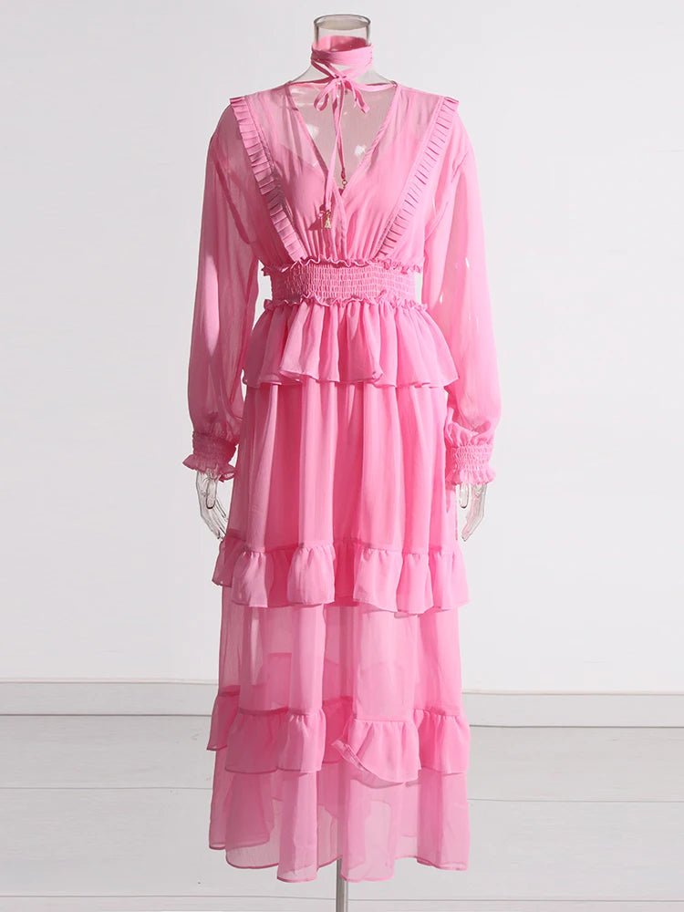 Robe Années 40 Rose Plissée - Louise Vintage