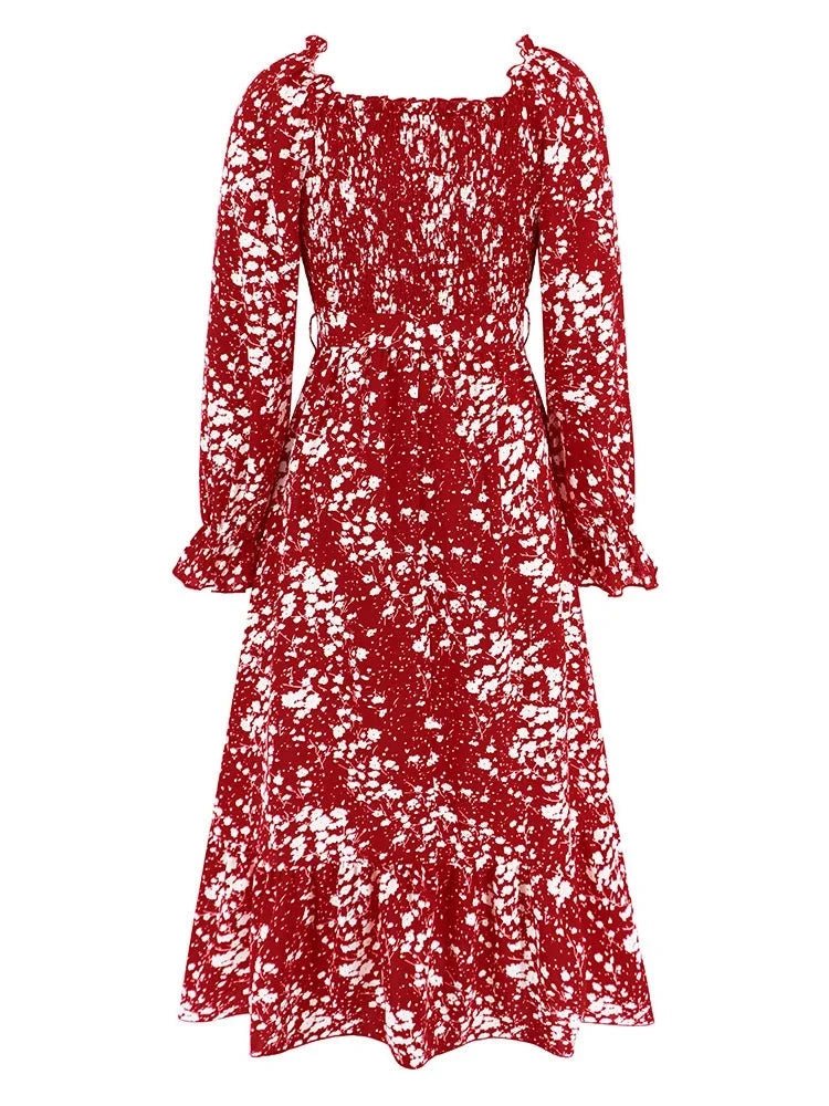 Robe Années 40 Rouge et Blanche - Louise Vintage